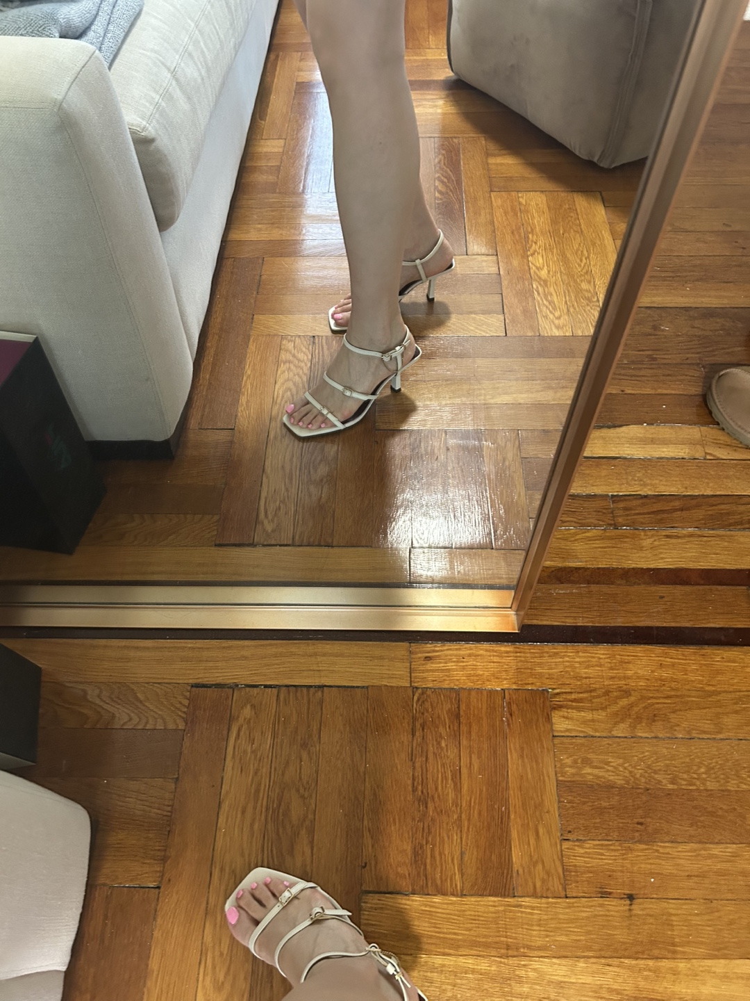 Zara White Heeled Sandals - Size 38