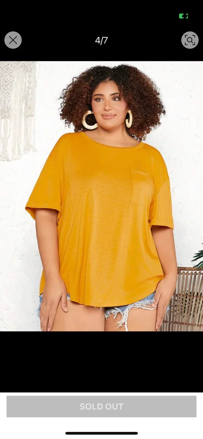 Mustard Yellow Plus Size T-Shirt thumbnail