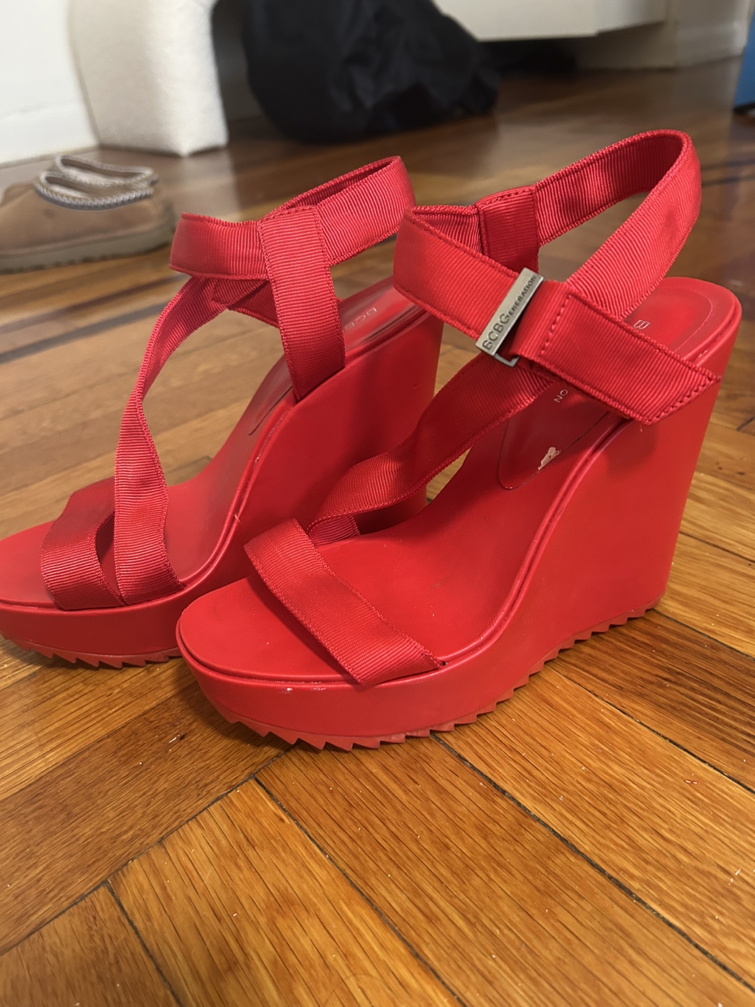 BCBGeneration Red Wedge Sandals - photo 2