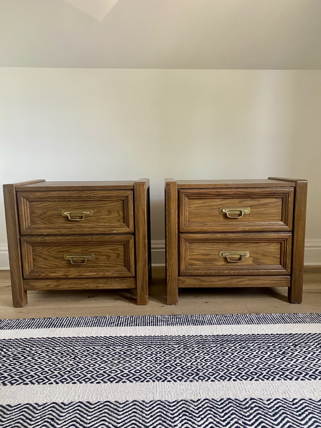 Kroehler Wooden Nightstands - Pair