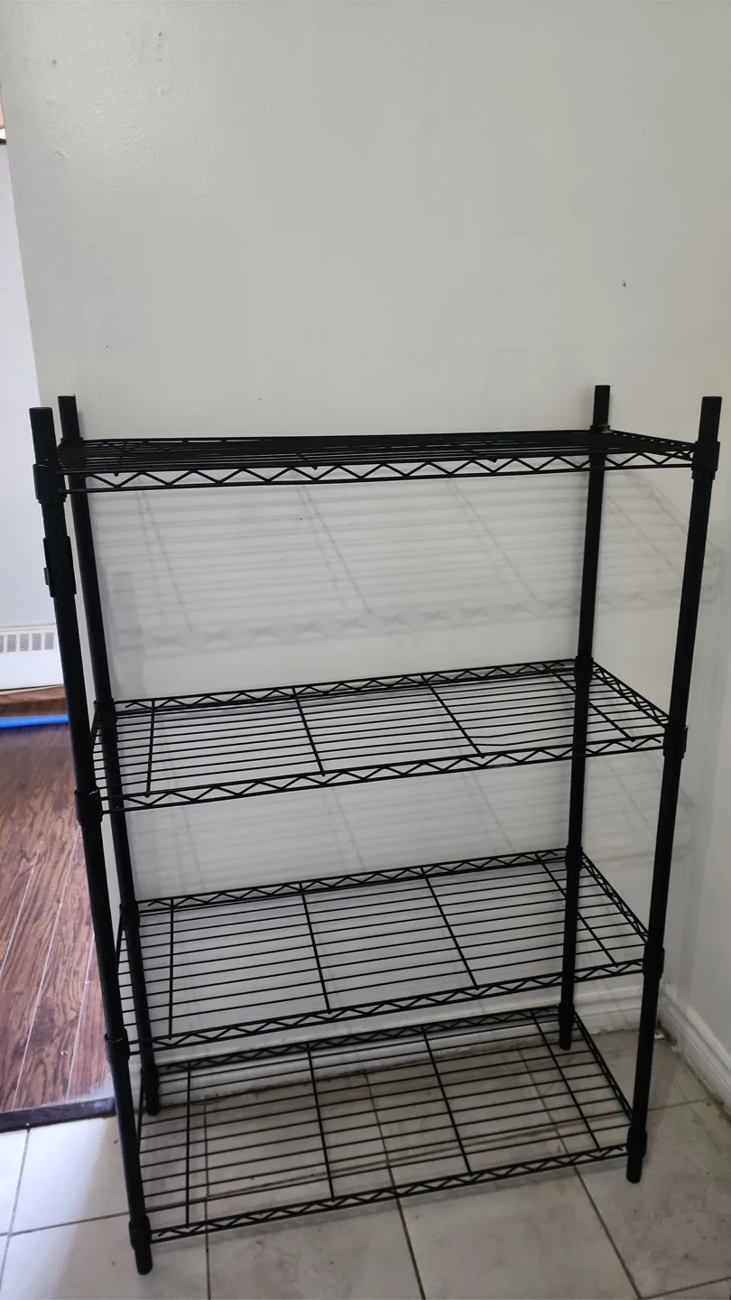 Black metal Wire Shelving Unit - 4 Tier thumbnail