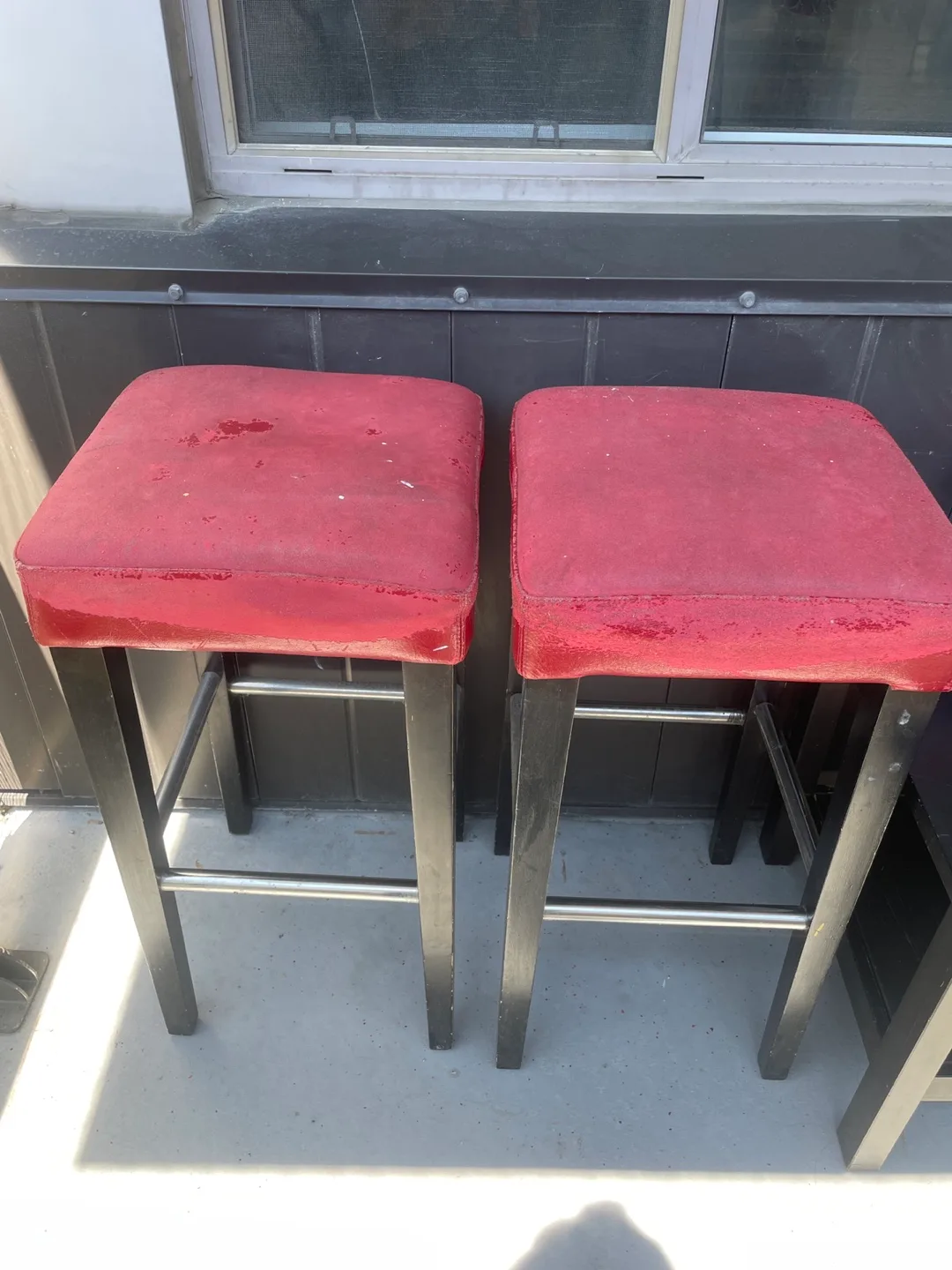 Pair of Red Bar Stools thumbnail