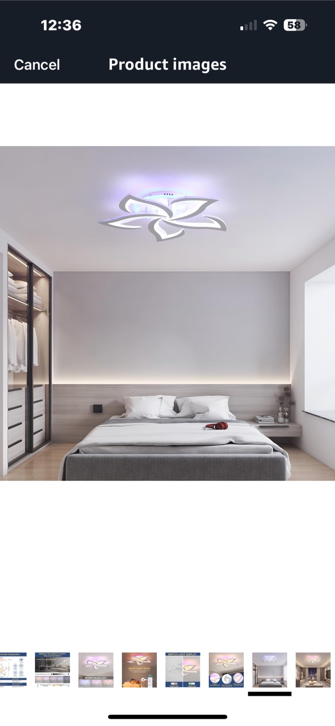 Flower LED Ceiling Light - Dimmable with Remote - photo 4