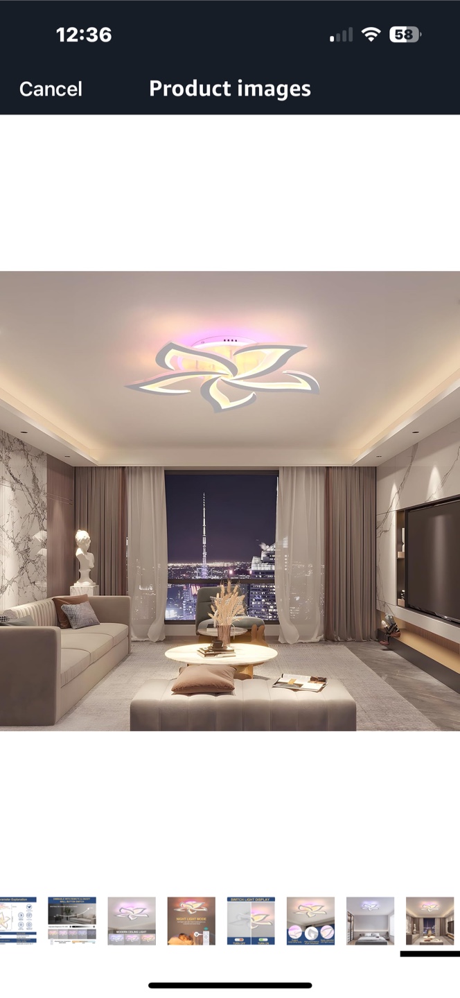 Flower LED Ceiling Light - Dimmable with Remote - photo 3