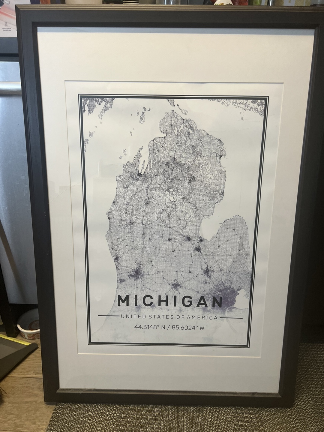Framed Michigan Map Art