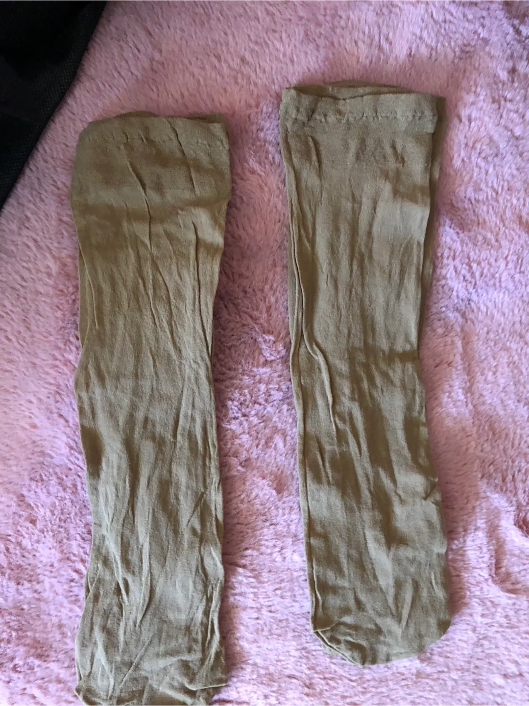 2 Pairs of Brown/Beige Knee High Stockings - #freecycle thumbnail