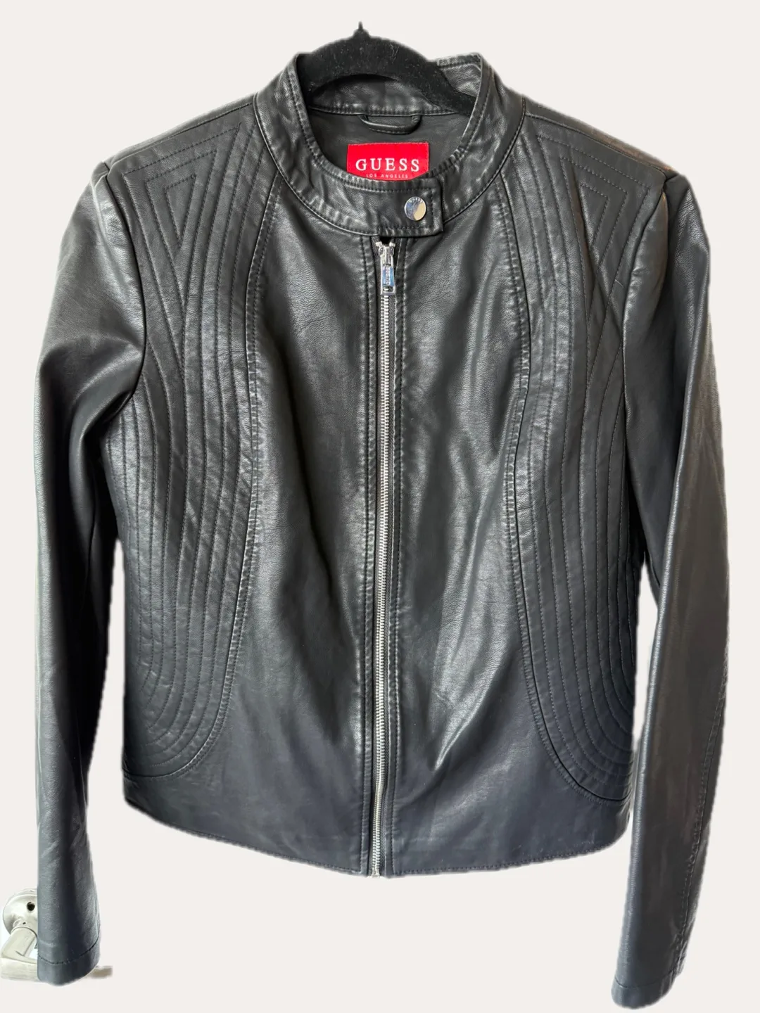 GUESS Black Faux Leather Jacket – Size S (New Without Tags) thumbnail