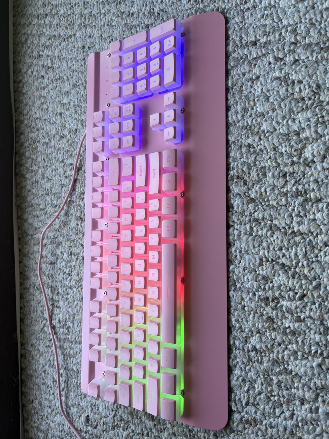 Wired Pink Mechanical Keyboard with RGB Lighting - photo 2