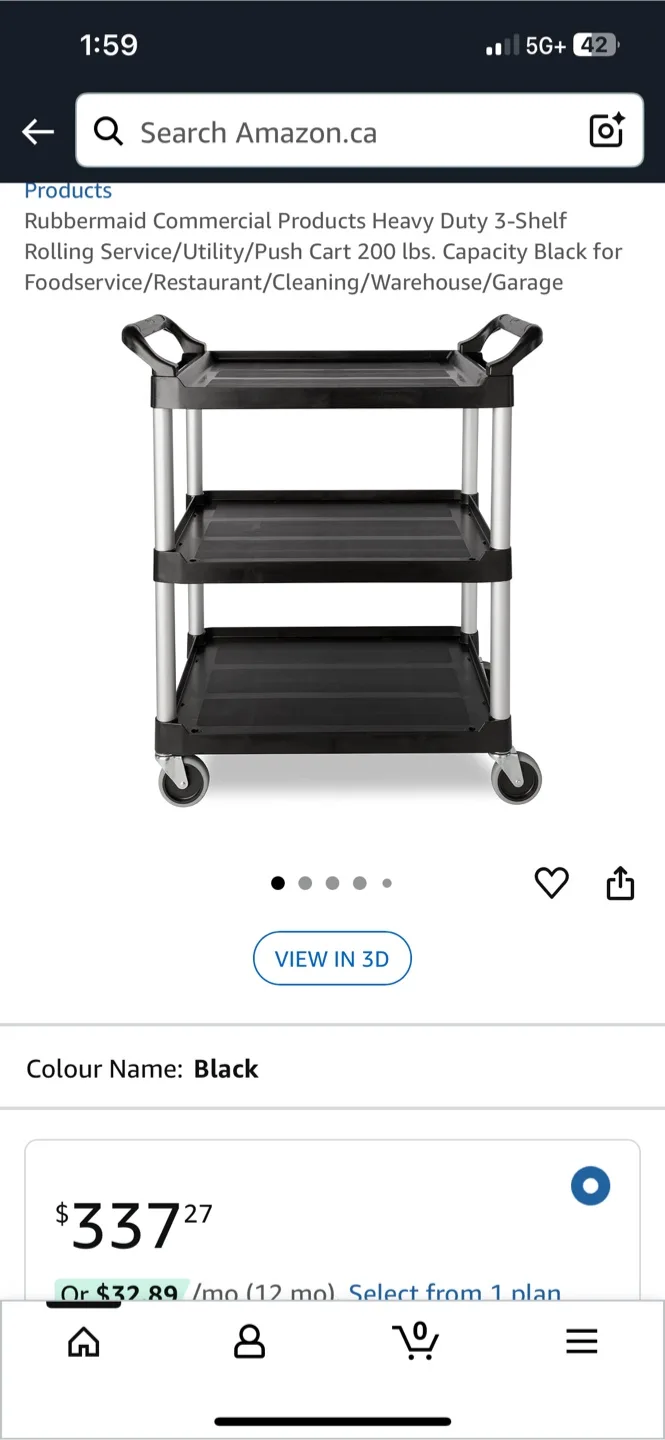 Rubbermaid Commercial 3-Shelf Utility Cart image indicator(5)