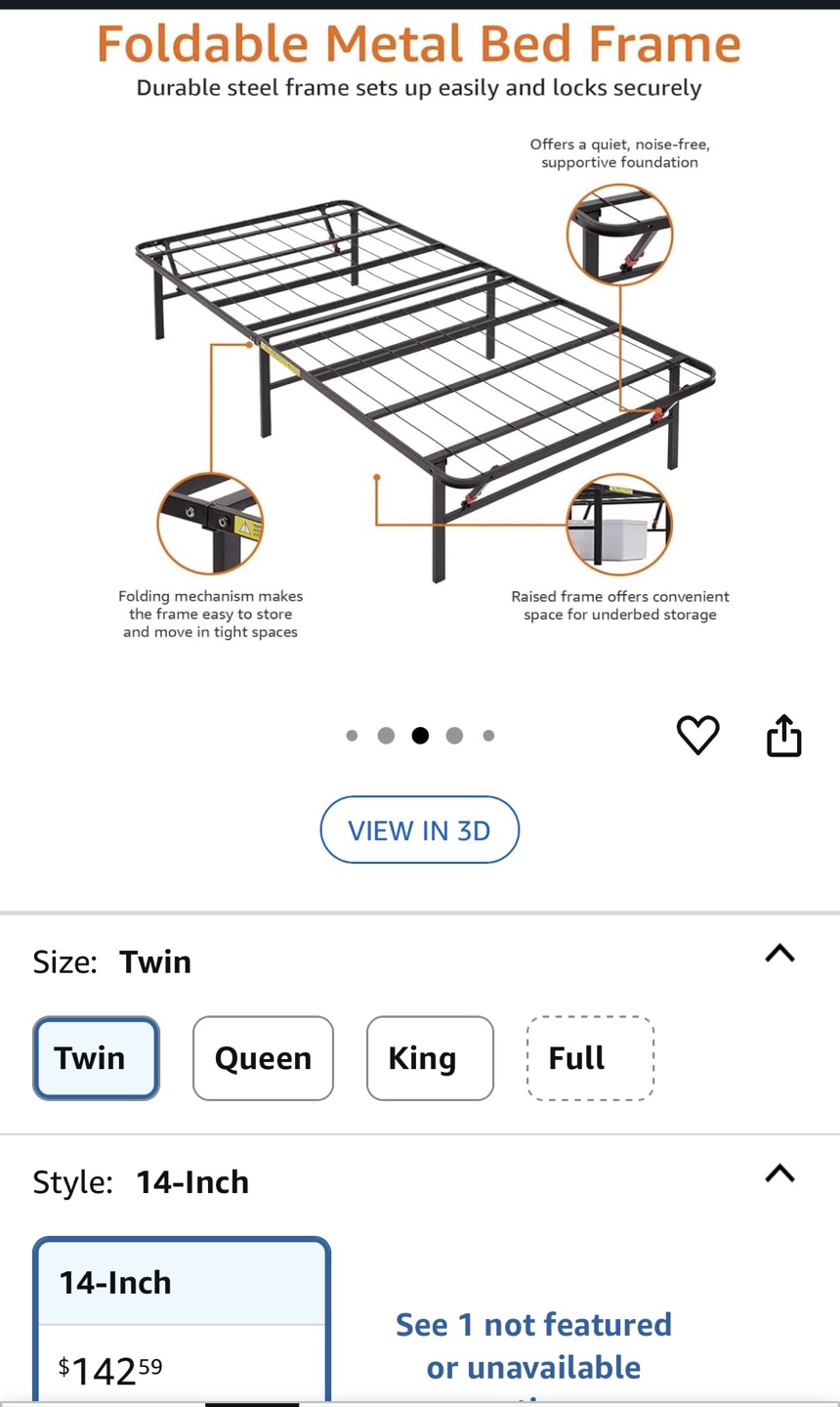 AmazonBasics Foldable Metal Bed Frame - Twin - photo 4