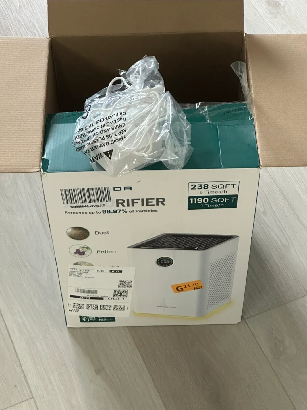 Jafanda Air Purifier - 1190 sqft Coverage - NEW image indicator(4)