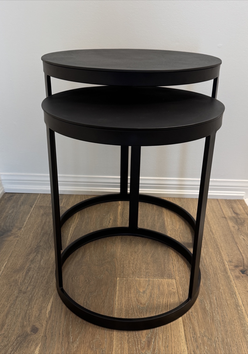 Black Round Nesting Tables - Set of 2