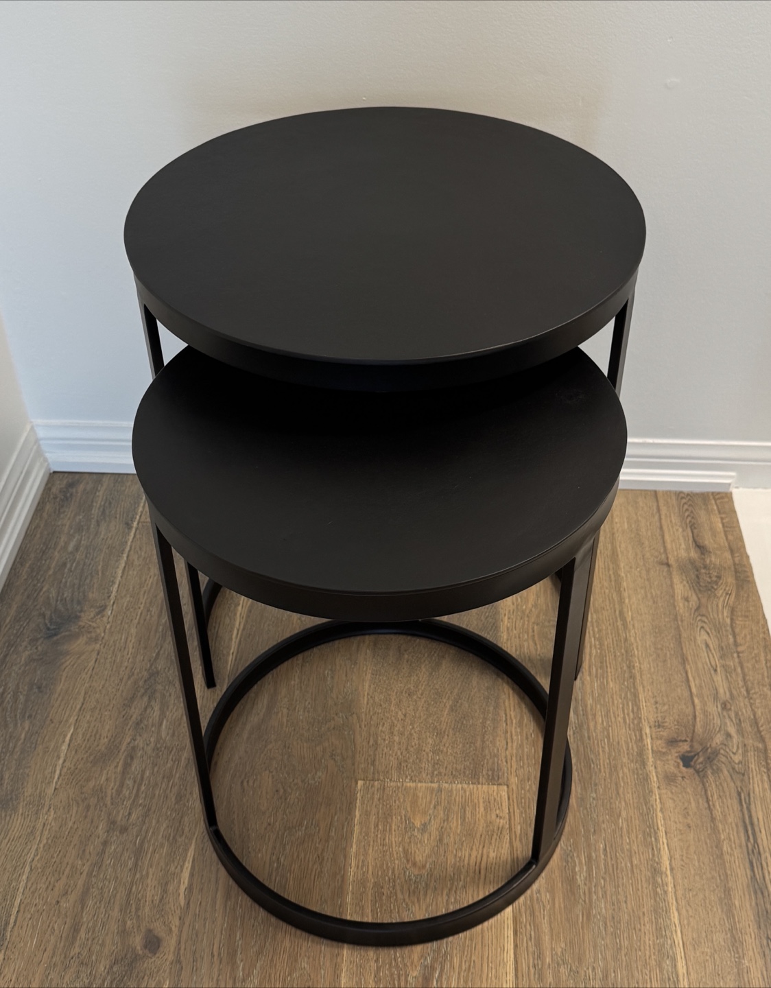 Black Round Nesting Tables - Set of 2 - photo 4