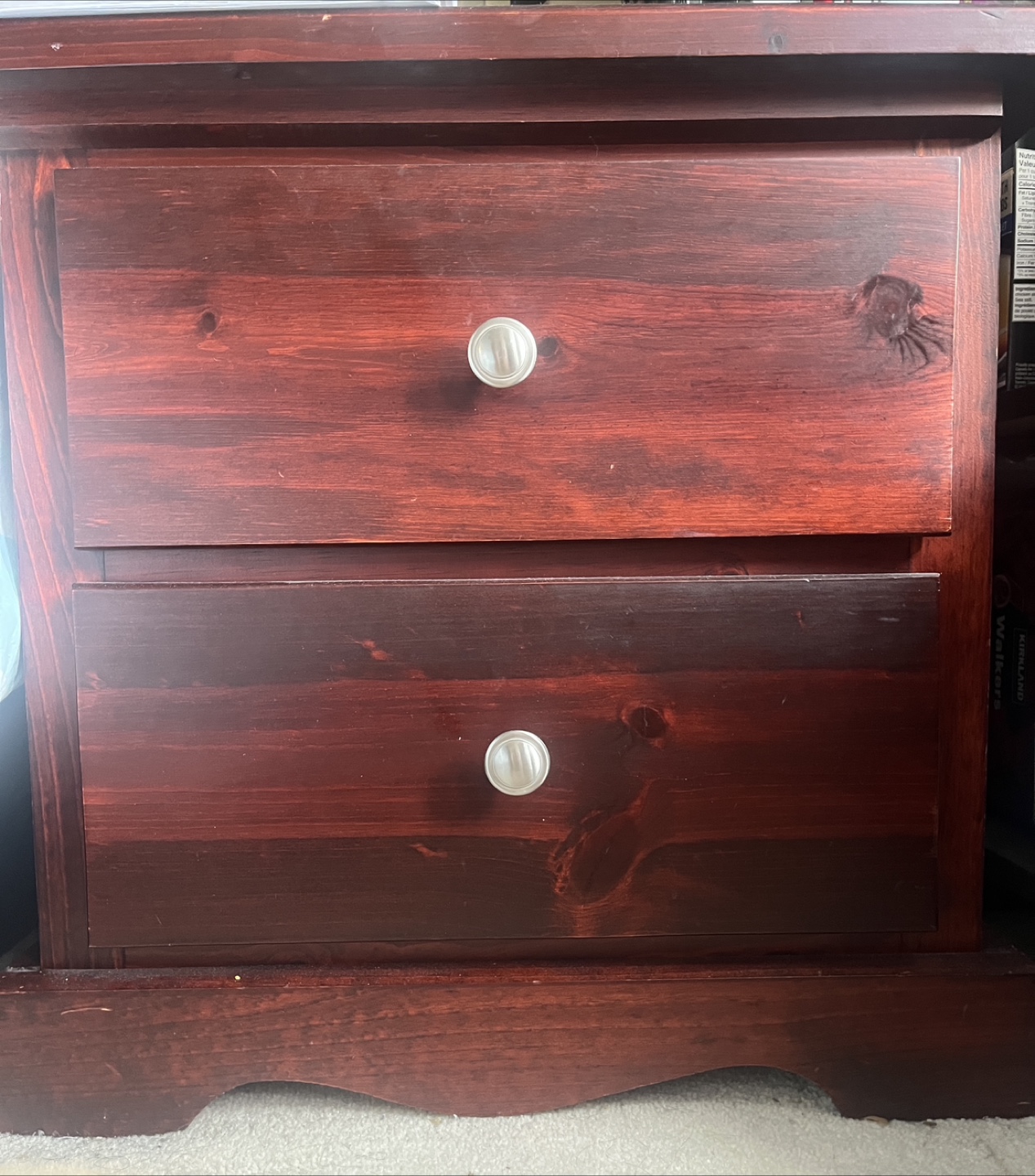 Wood Nightstand with 2 Drawers set of two
