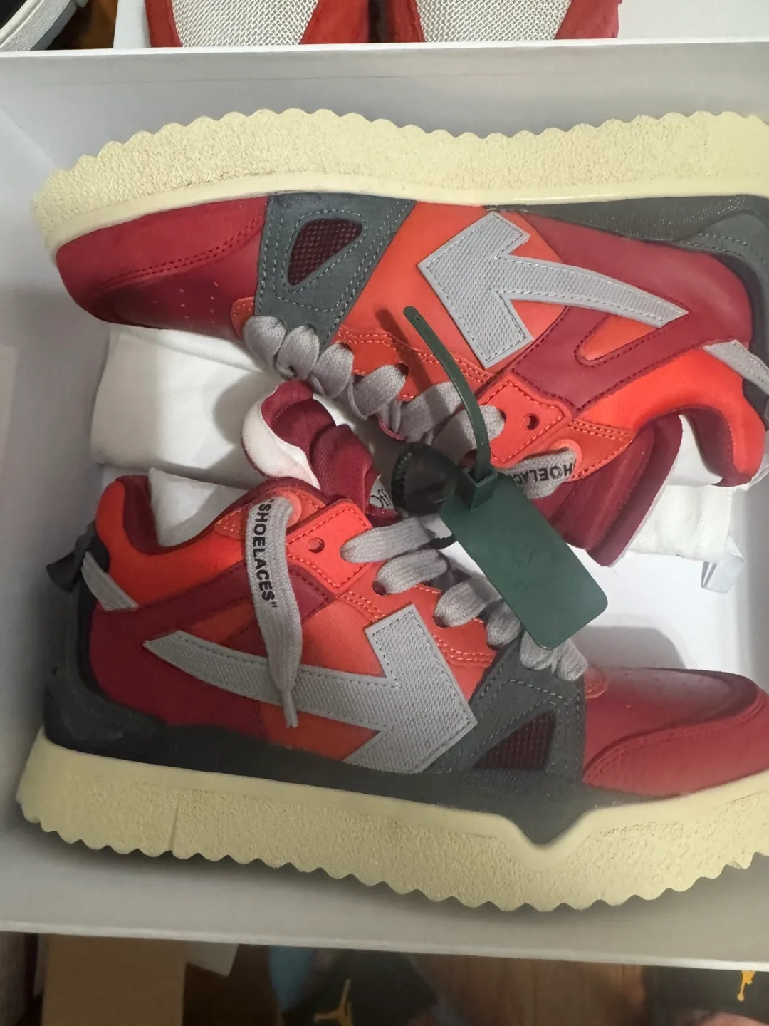 Off-White Out Of Office OOO Red Sneakers thumbnail