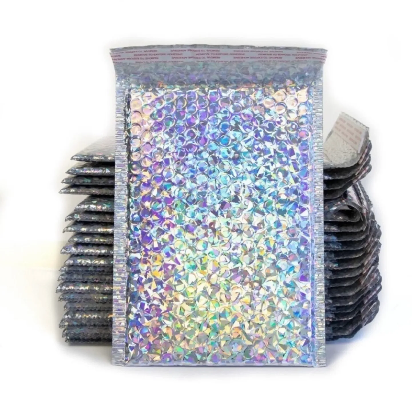 20 Holographic iridescent bubble mailers thumbnail