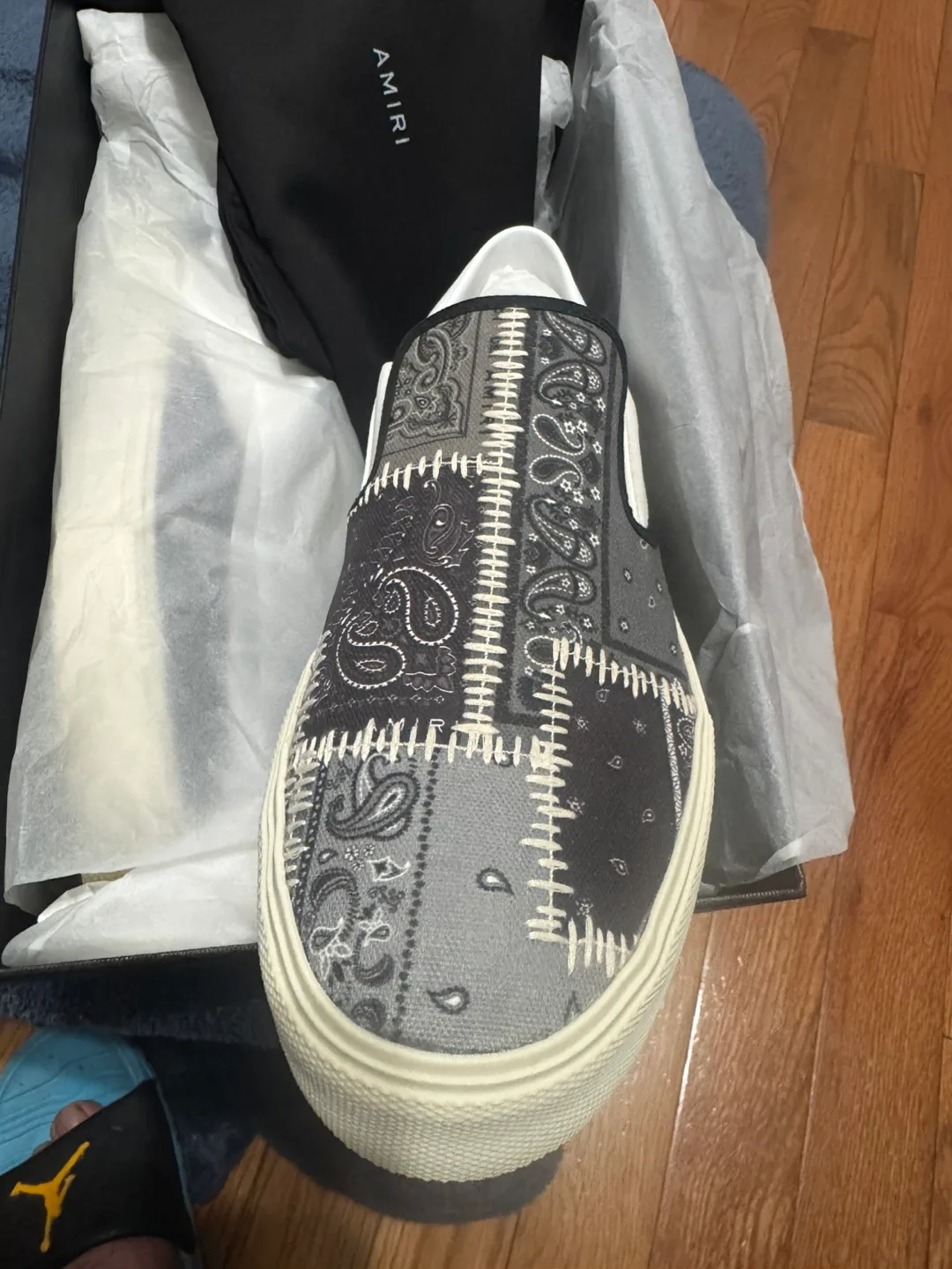 AMIRI Patchwork Bandana Slip-On Sneakers, Size 42 thumbnail