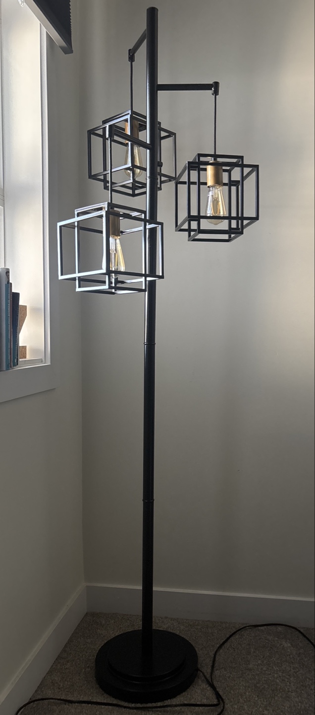 Black Cube Shade Floor Lamp