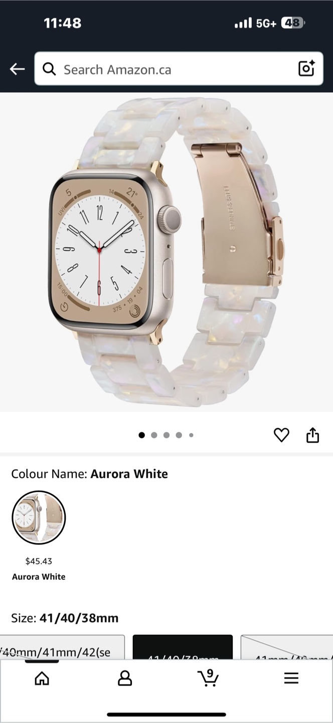 Aurora White Apple Watch Band 41/40/38mm