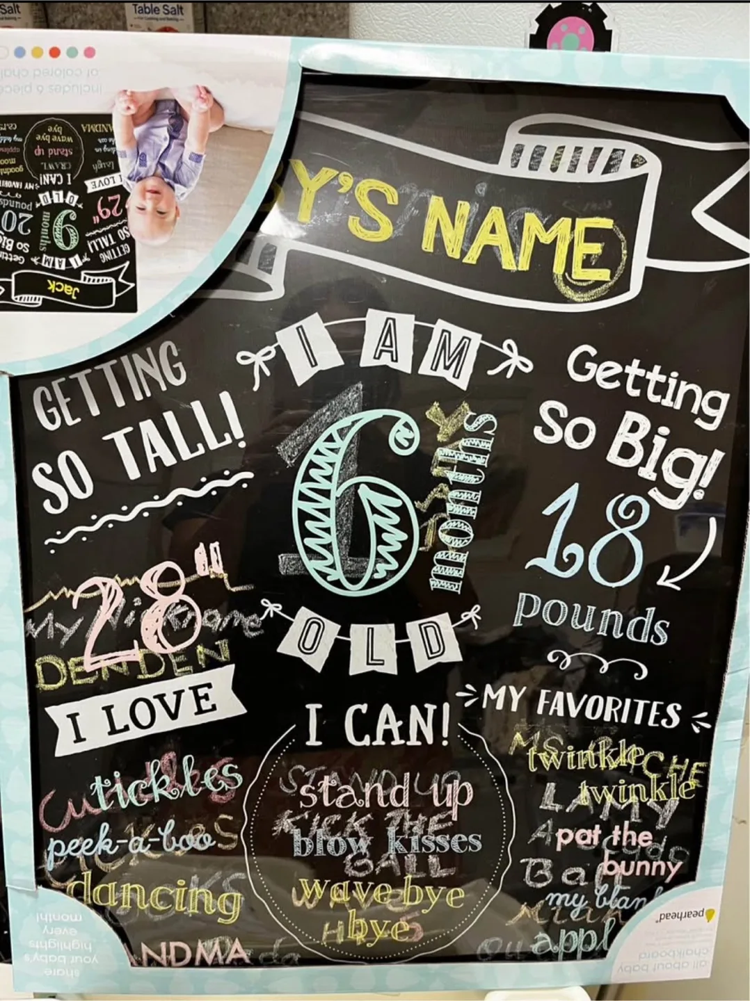 #freecycle All About Baby milestone Chalkboard