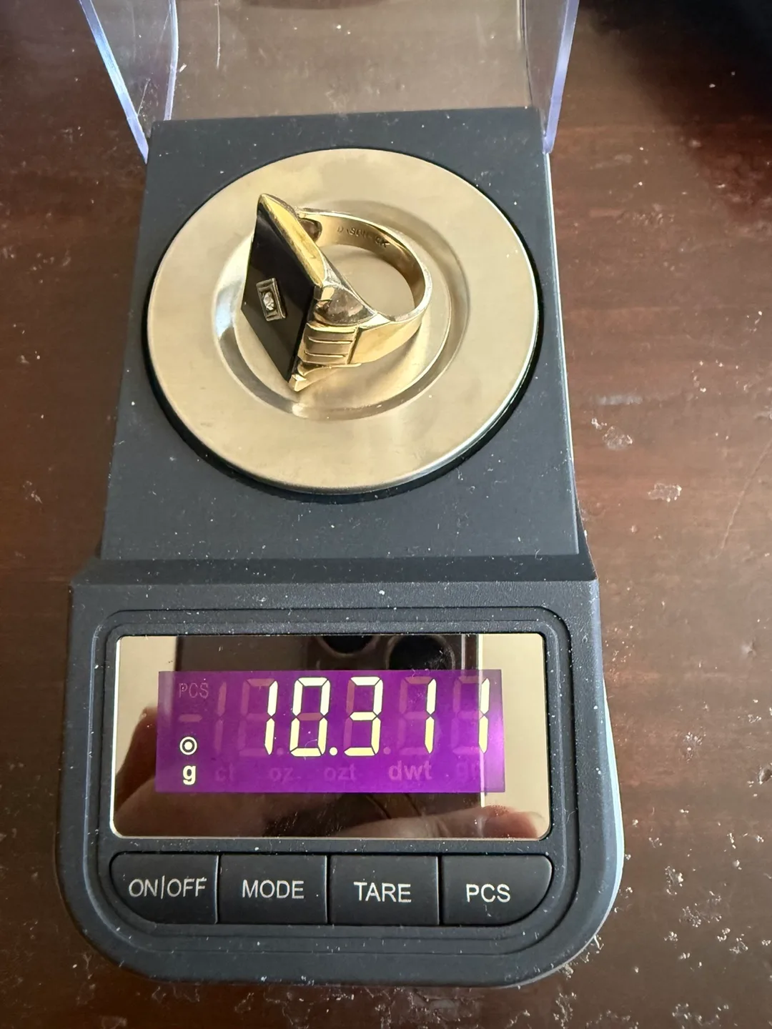 Vintage Onyx & Diamond Ring Size 10.5 image indicator(3)