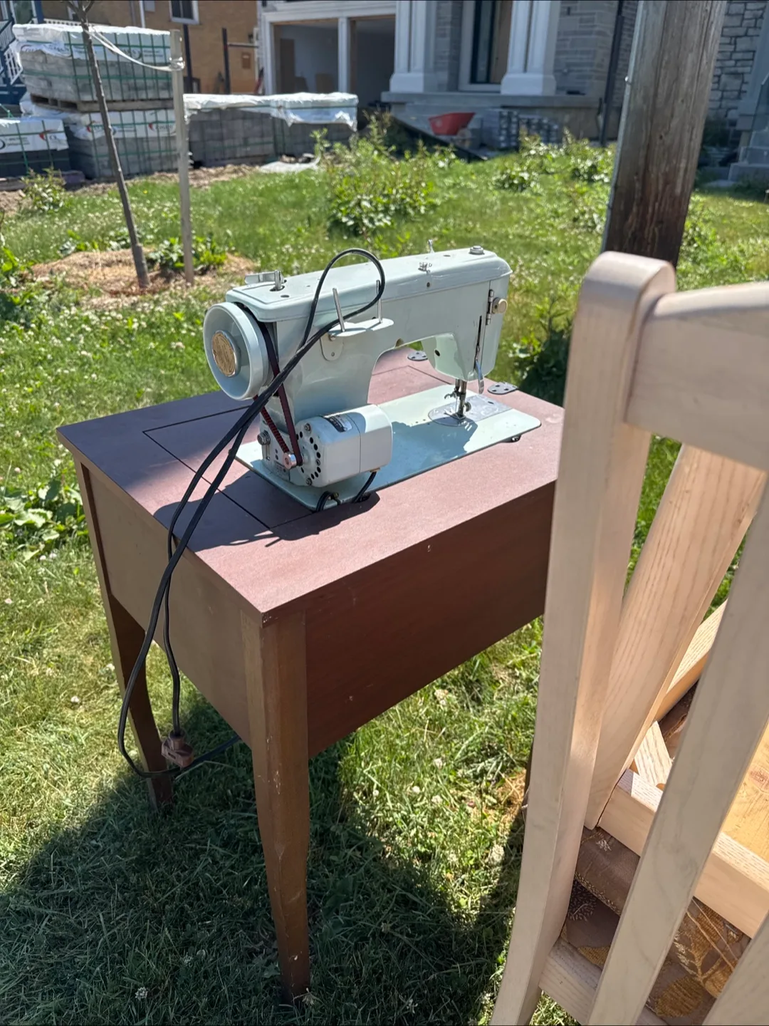 Vintage Sewing Machine with Cabinet image indicator(2)