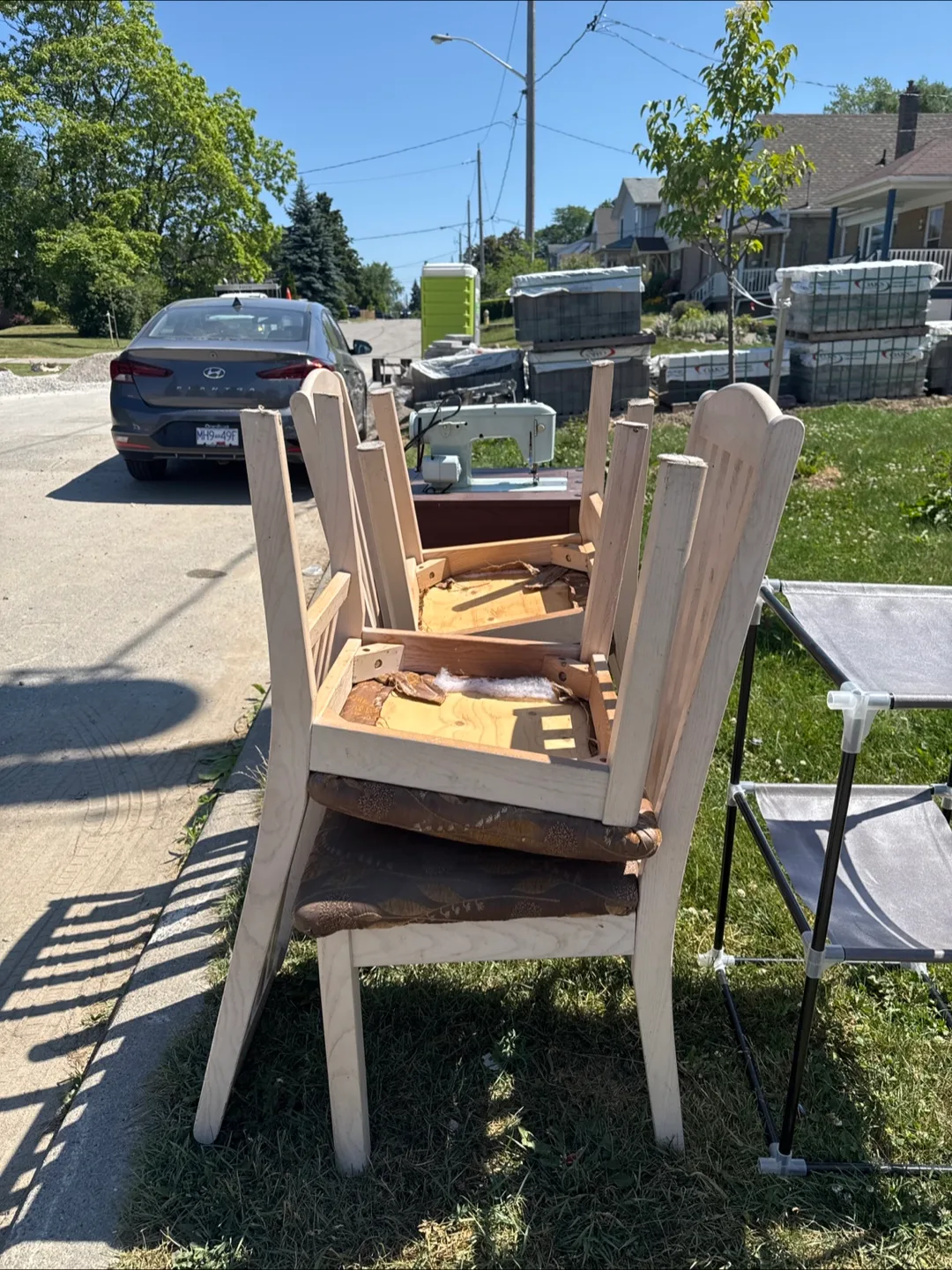 Vintage Sewing Machine with Cabinet