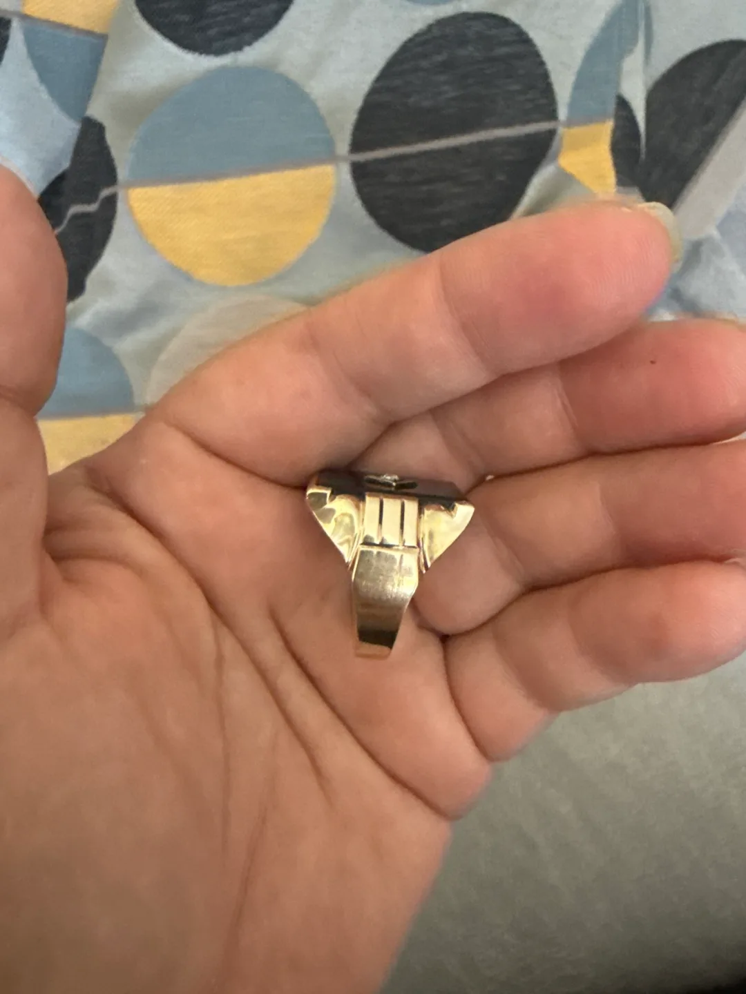 Vintage Onyx & Diamond Ring Size 10.5 image indicator(8)