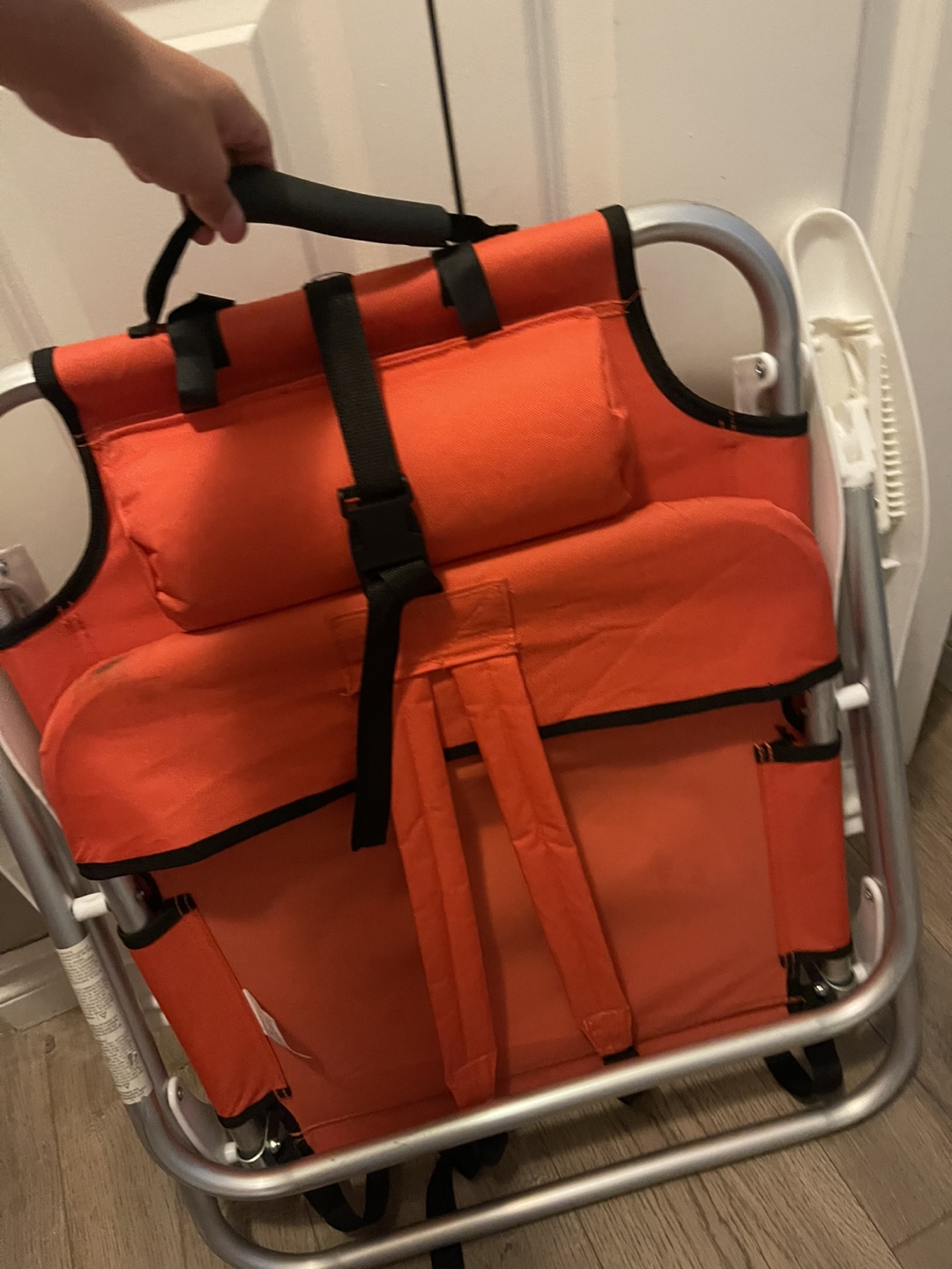 Orange Beach Chair with Headrest