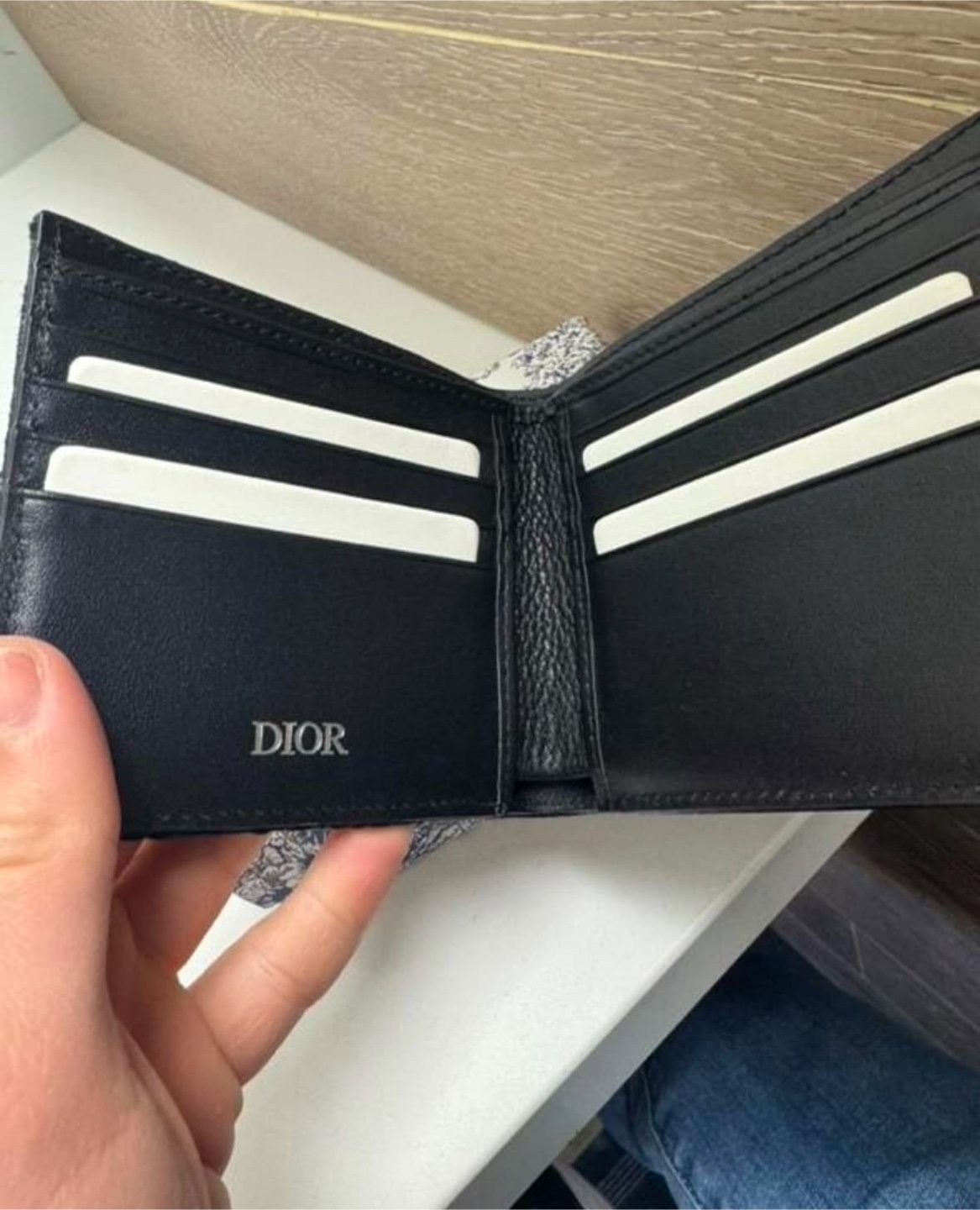 Dior Black Leather Wallet with Box - photo 2