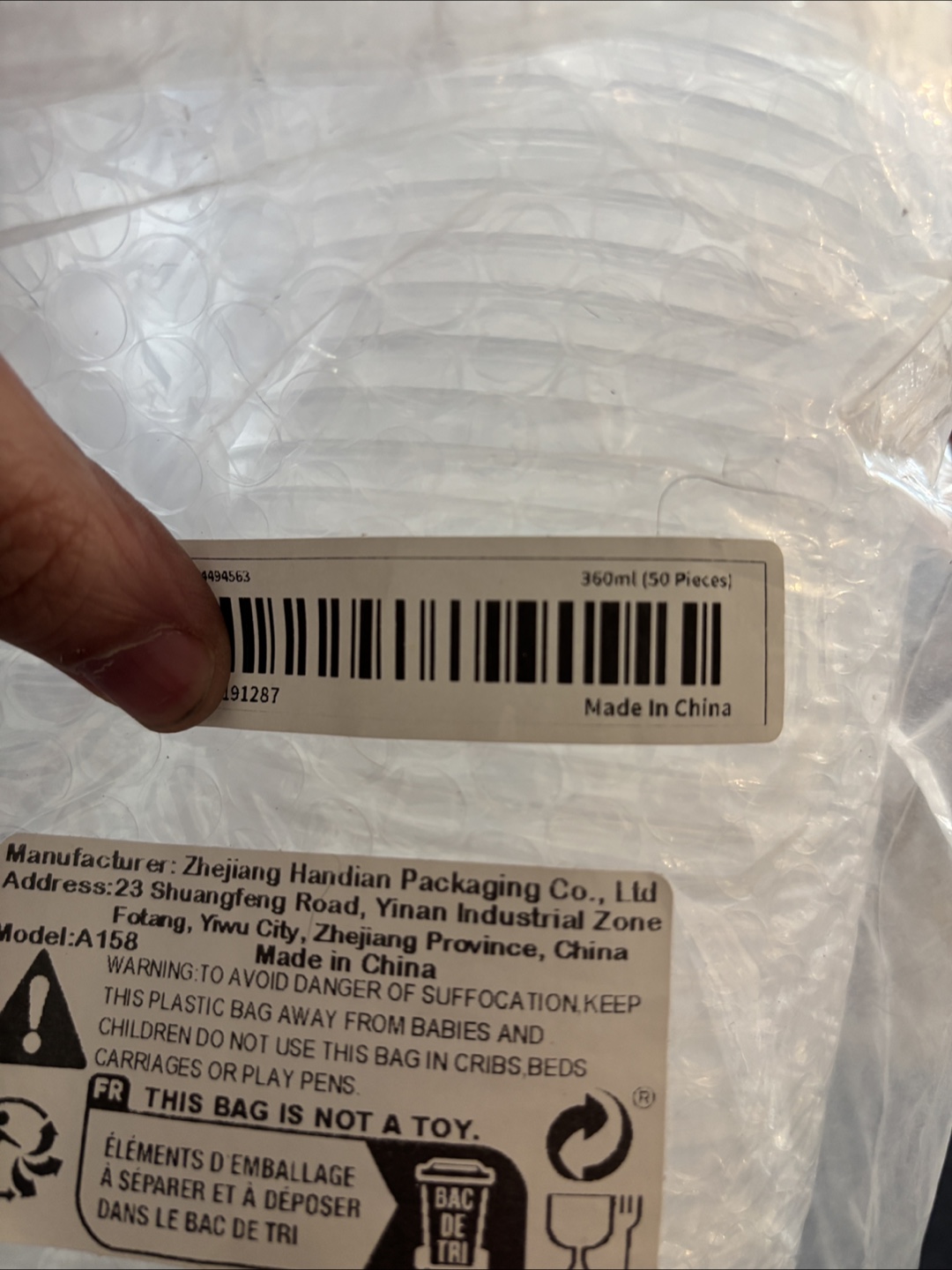 360ml Disposable Plastic Cups with Lids - 50 Pieces - photo 3