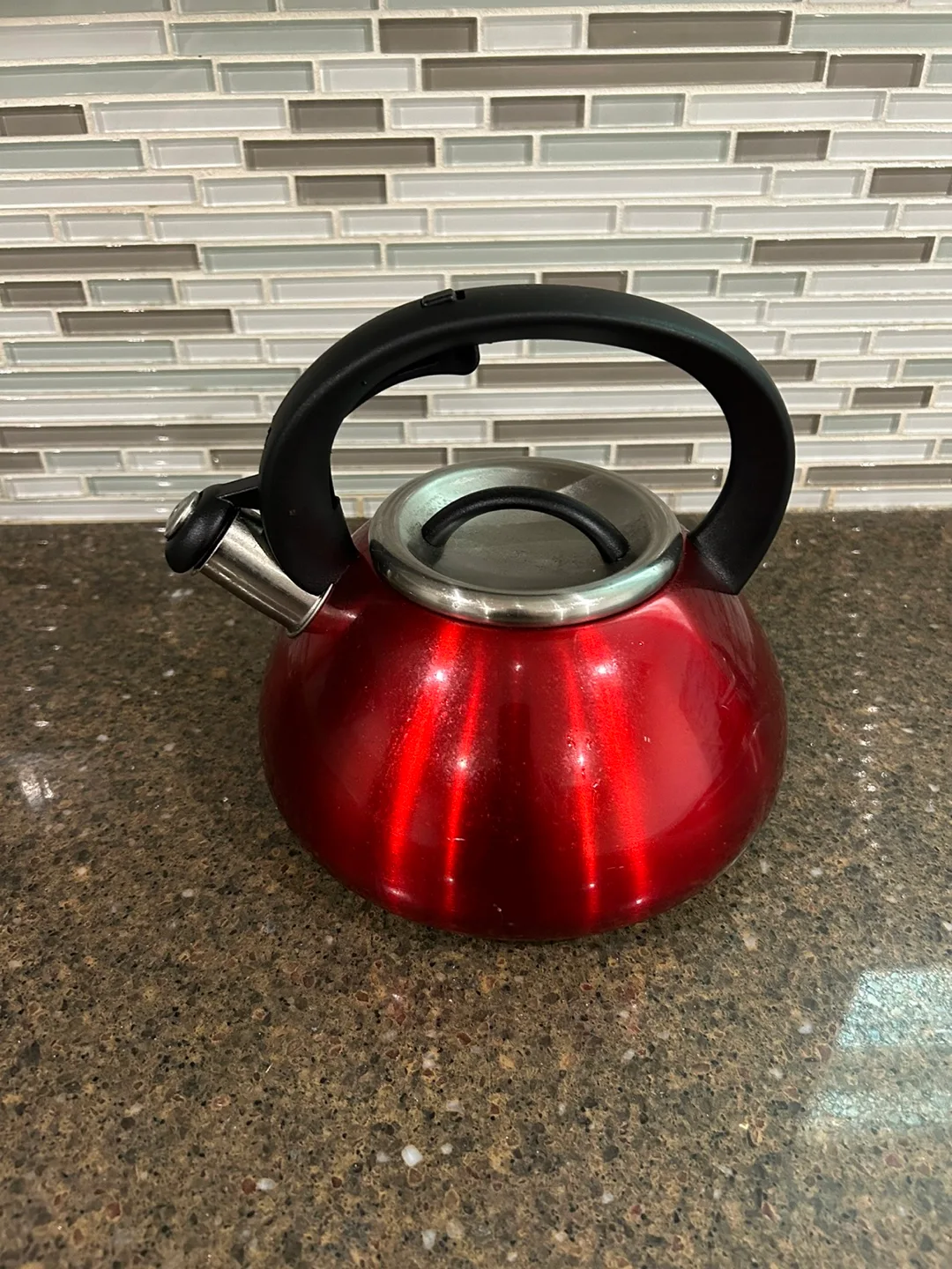 Master Chef Red Stainless Steel Stovetop Kettle thumbnail