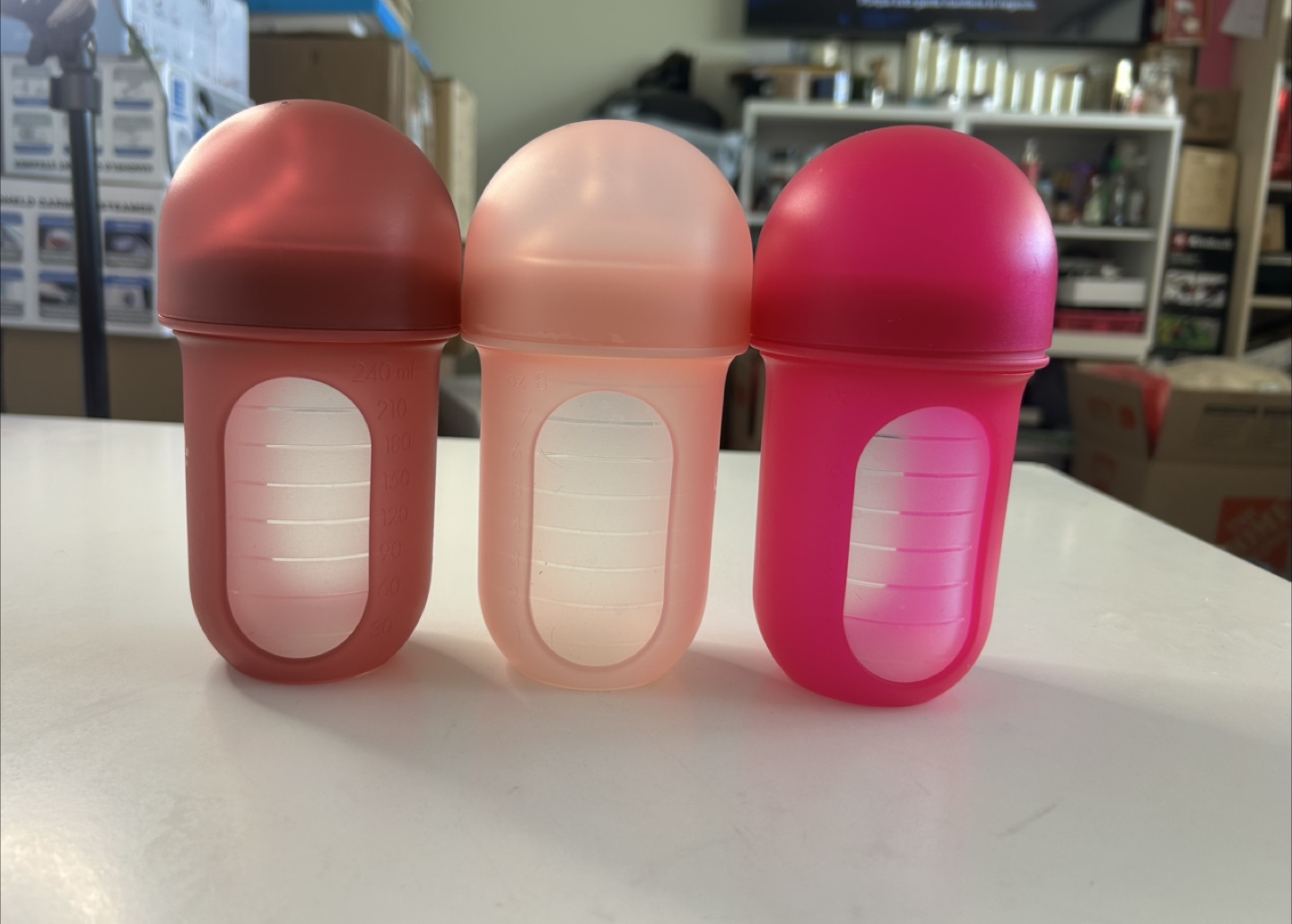 Boon Nursh Reusable Silicone Baby Bottles, 3-pack - photo 4