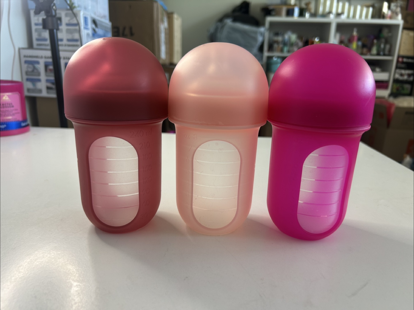 Boon Nursh Reusable Silicone Baby Bottles, 3-pack - photo 3