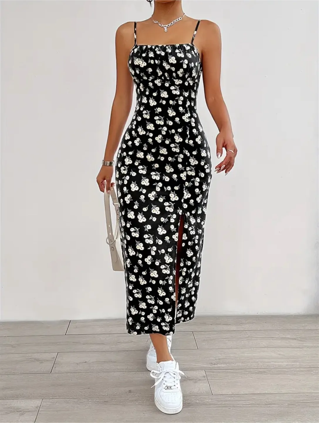Floral Print Cami Midi Dress thumbnail