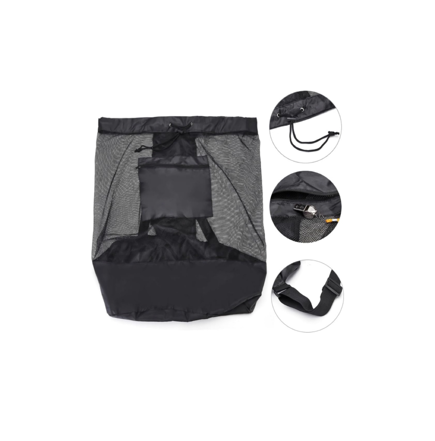 Black Mesh Ball Bag