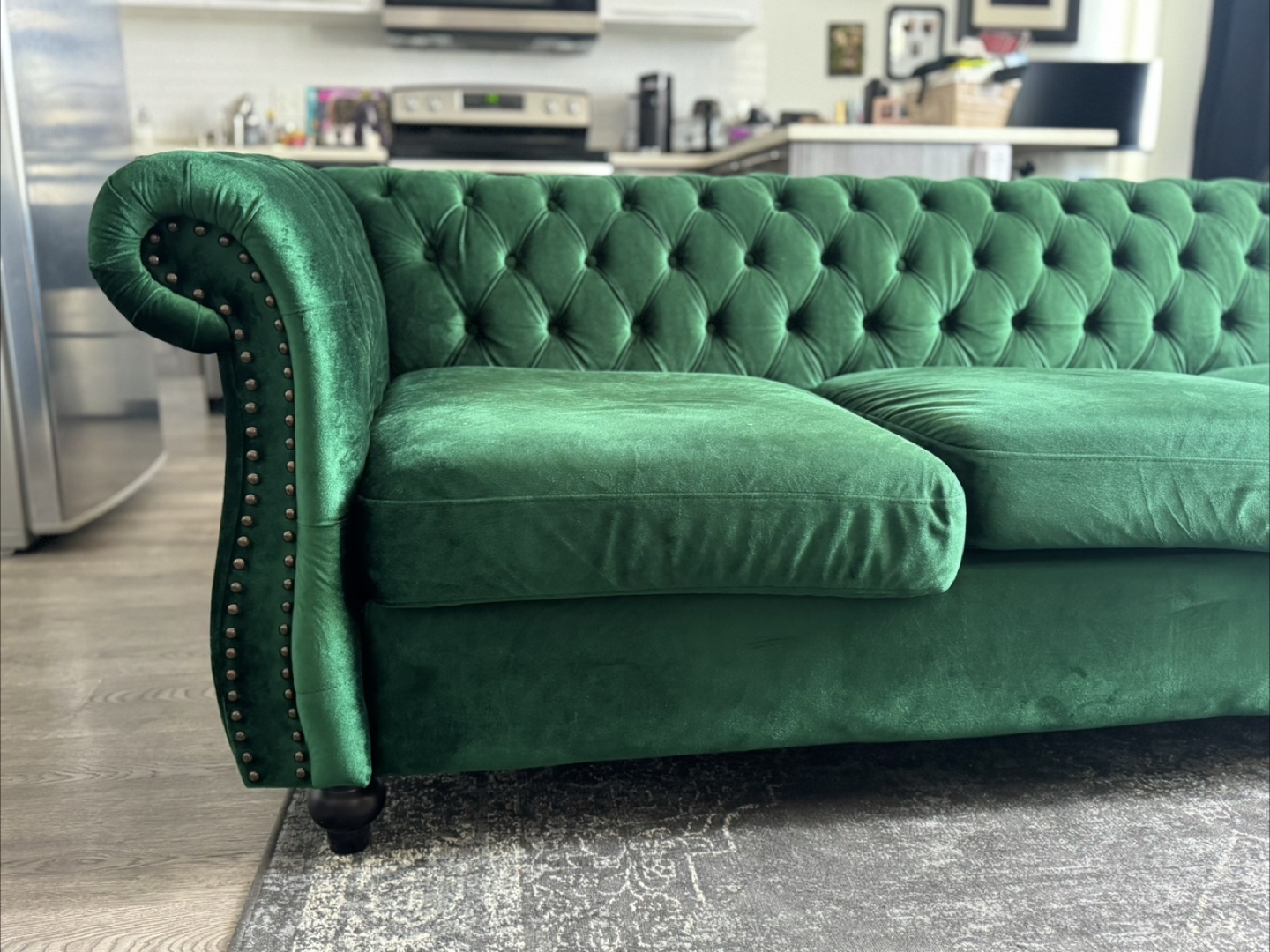 Green Velvet Chesterfield Tufted Sofa