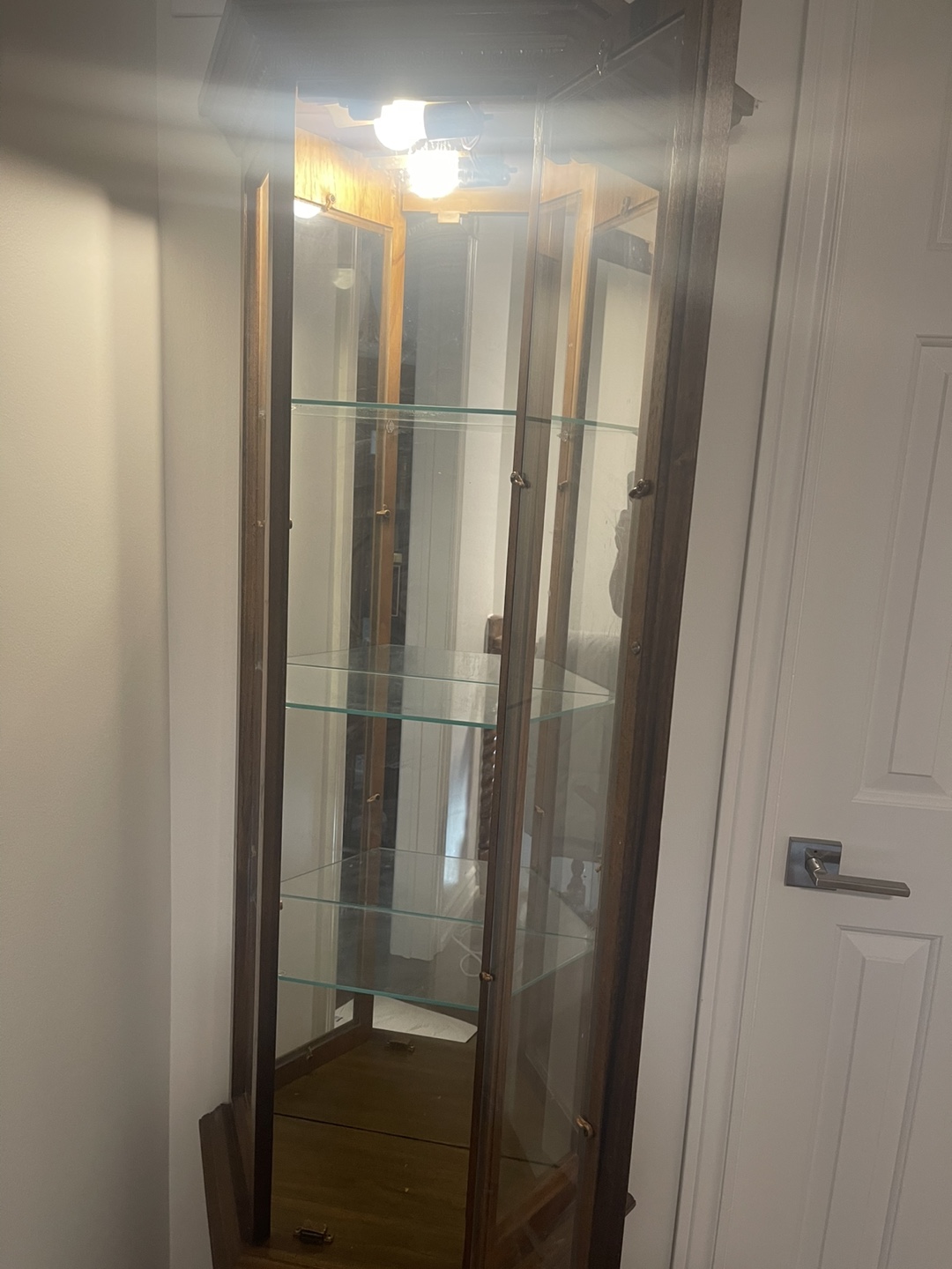 Wooden Display Cabinet with Glass Shelves - photo 3