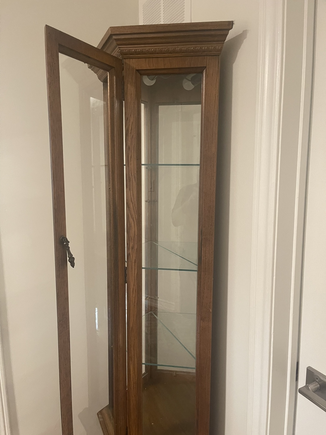 Wooden Display Cabinet with Glass Shelves - photo 4