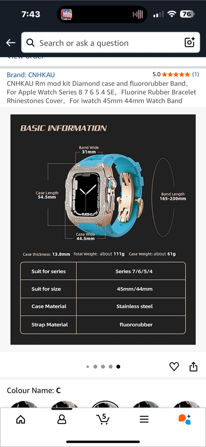 CNHKAU Apple Watch Series 8 Diamond Case - photo 3