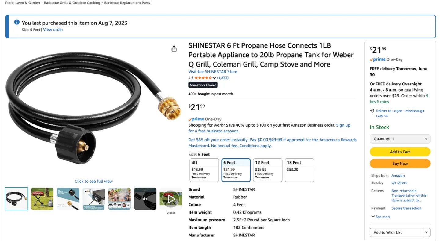 Portable gas/cast iron Grill + Gas pipe + Coleman gas can image indicator(8)