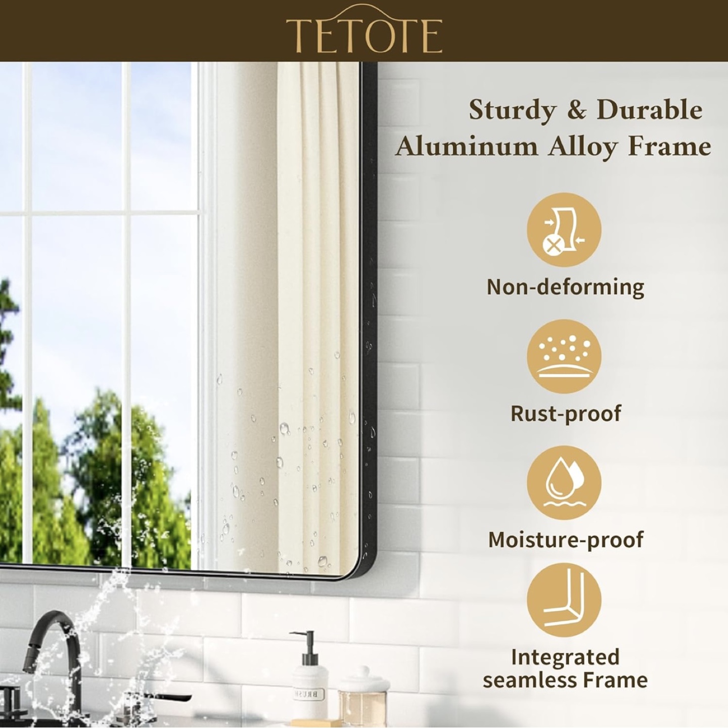 TETOTE Aluminum Alloy Frame Mirror 31.9 x 23.6 in - photo 2