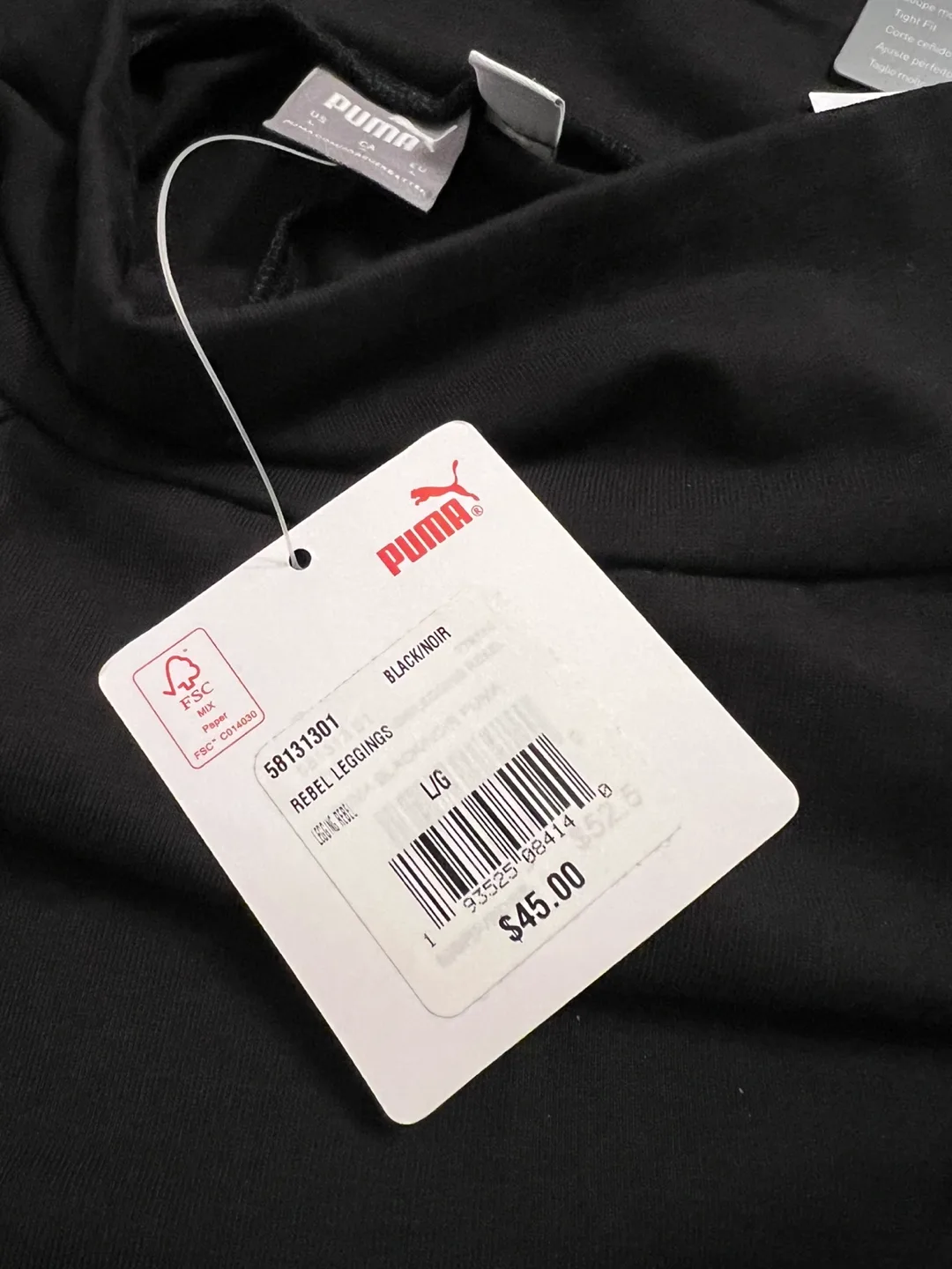 New Puma Rebel Leggings - Black, Size L image indicator(3)