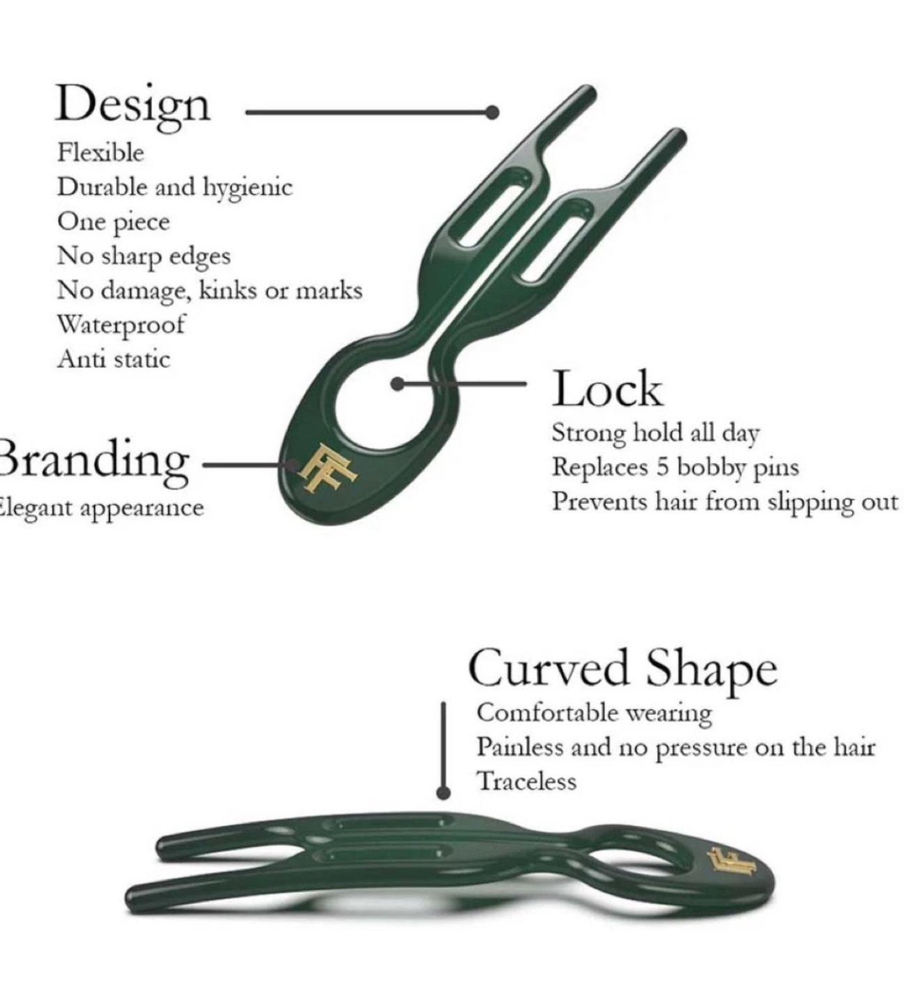 Fiona Franchimon N1 Hairpin (3 pack), new in box - photo 4