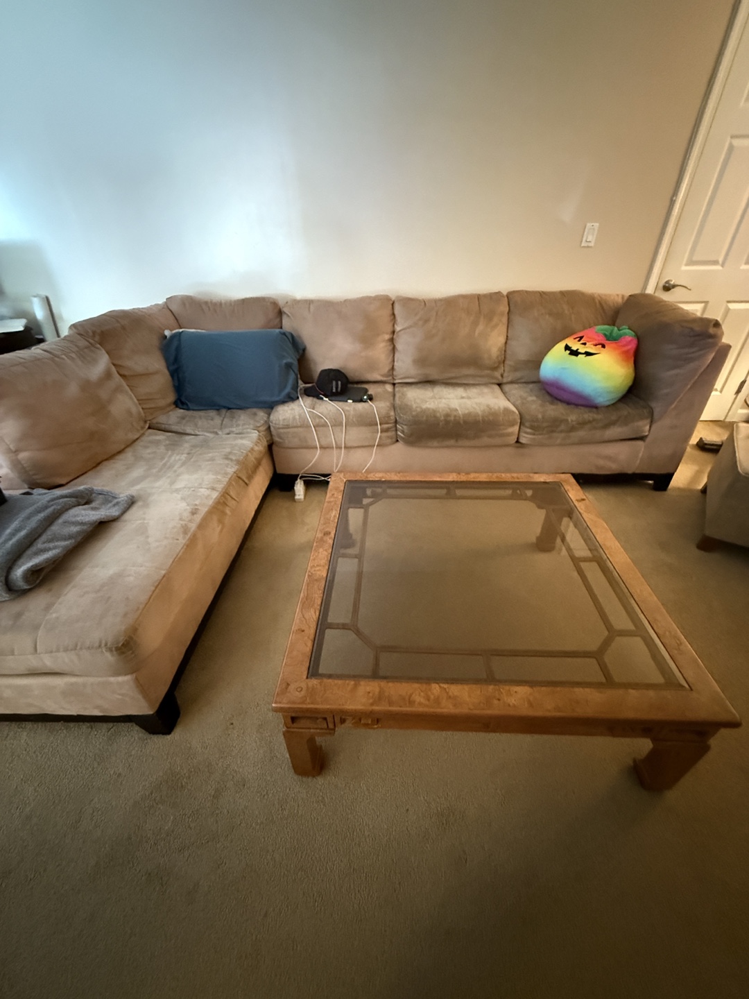 Solid Oak Tables with Glass Inserts