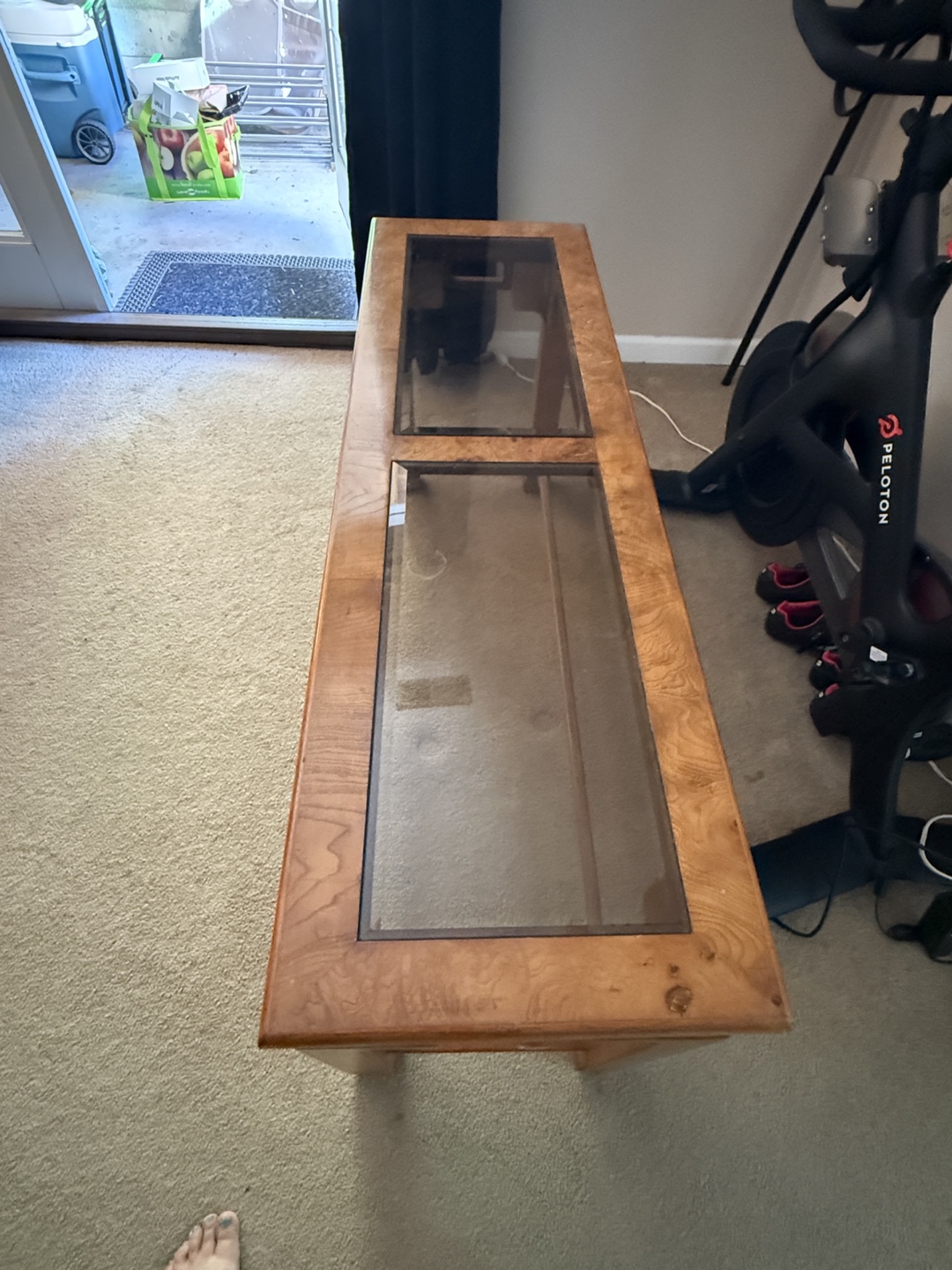 Solid Oak Tables with Glass Inserts - photo 3