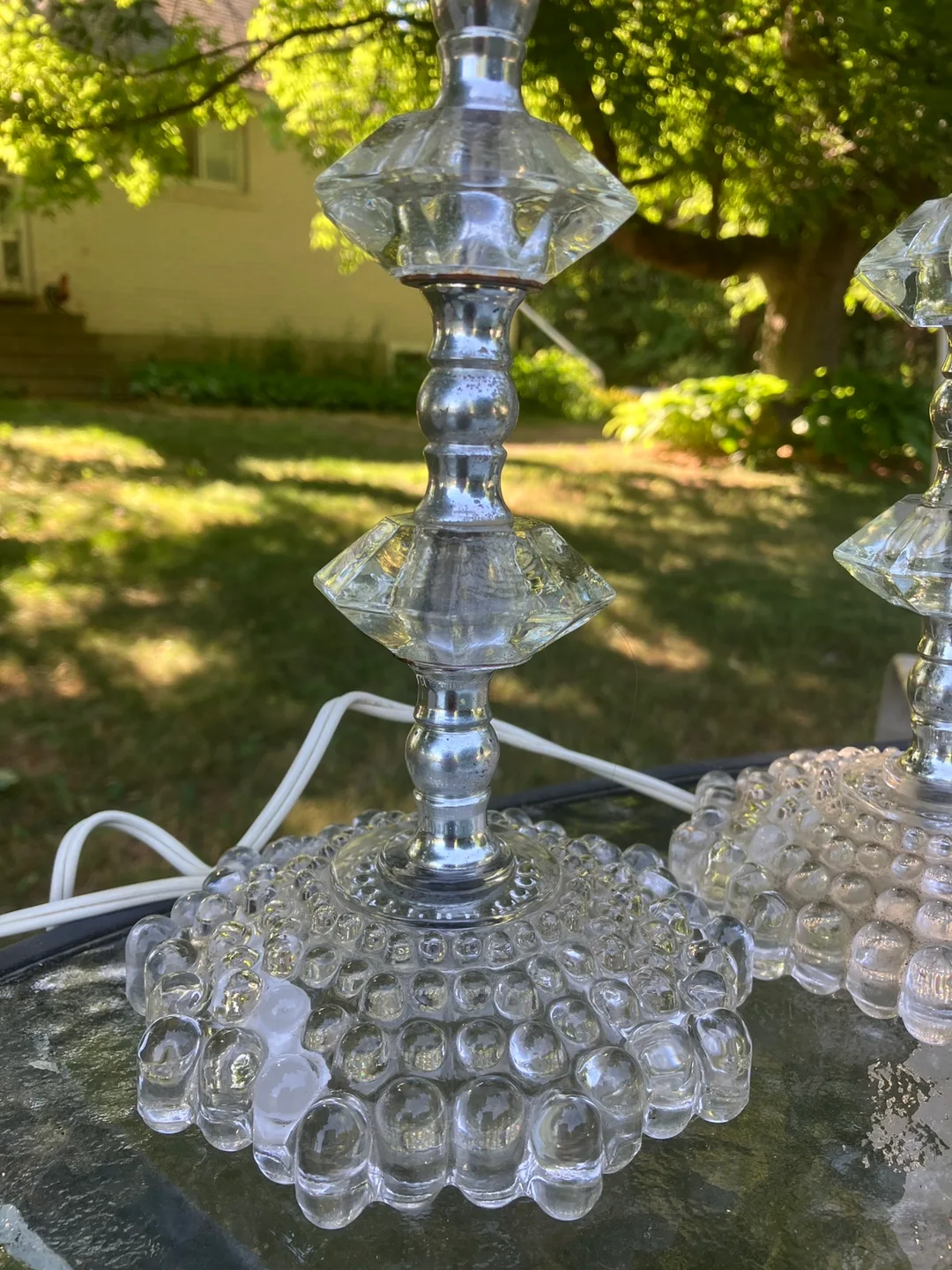 Vintage Clear Glass Table Lamps - Set of 2 image indicator(2)