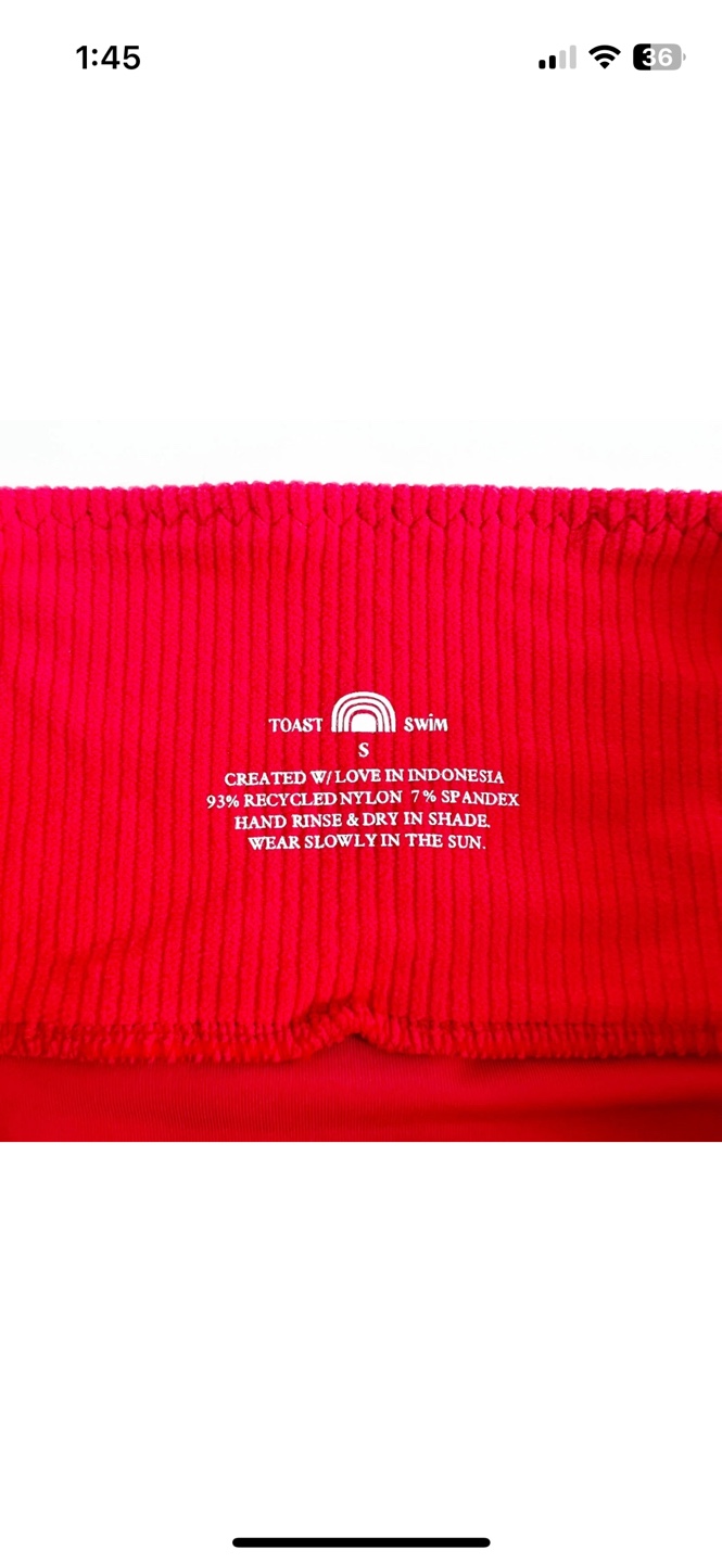 Free People x TOAST Red bikini bottom, S, NWT - photo 3