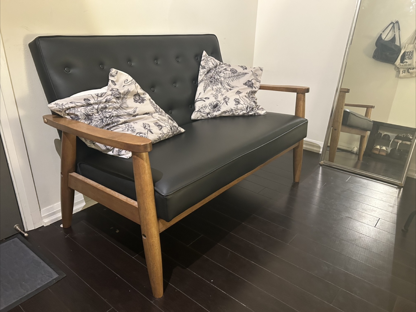 Black Loveseat Sofa - photo 2