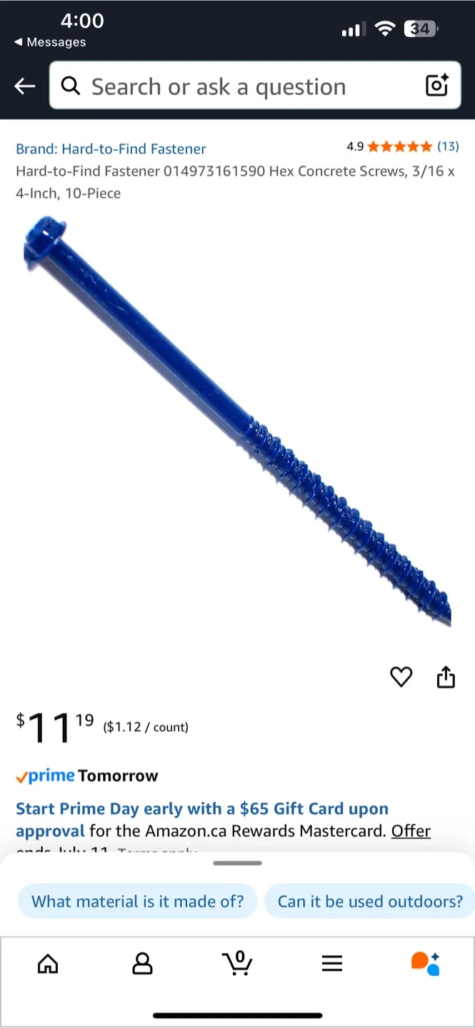 CobraTap Concrete Screws 100x 3/16" x 4" image indicator(5)